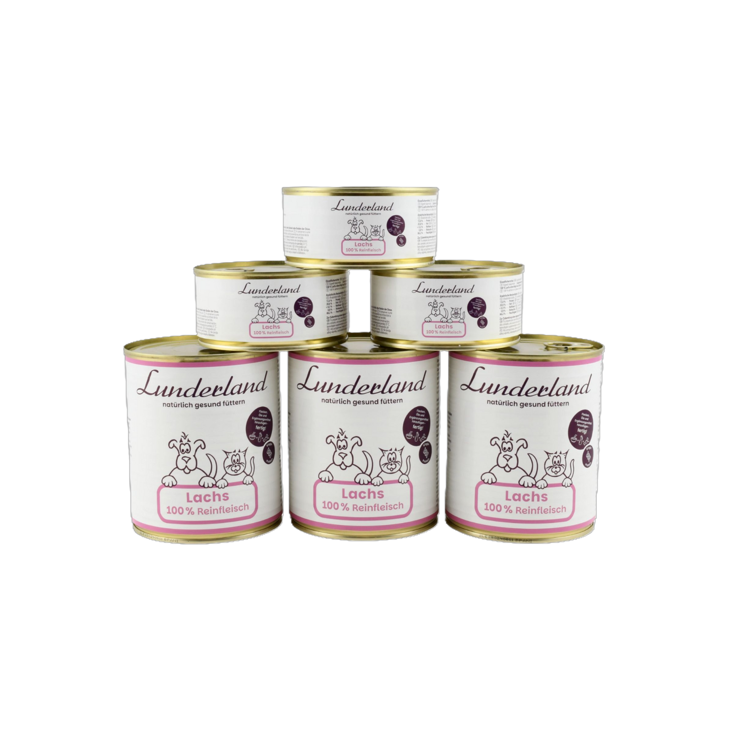 Lunderland Reinfleisch-Dose Lachs – 100 % Single-Protein aus Lachsfilet mit Haut