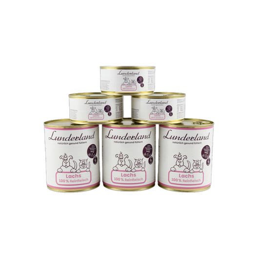Lunderland Reinfleisch-Dose Lachs – 100 % Single-Protein aus Lachsfilet mit Haut