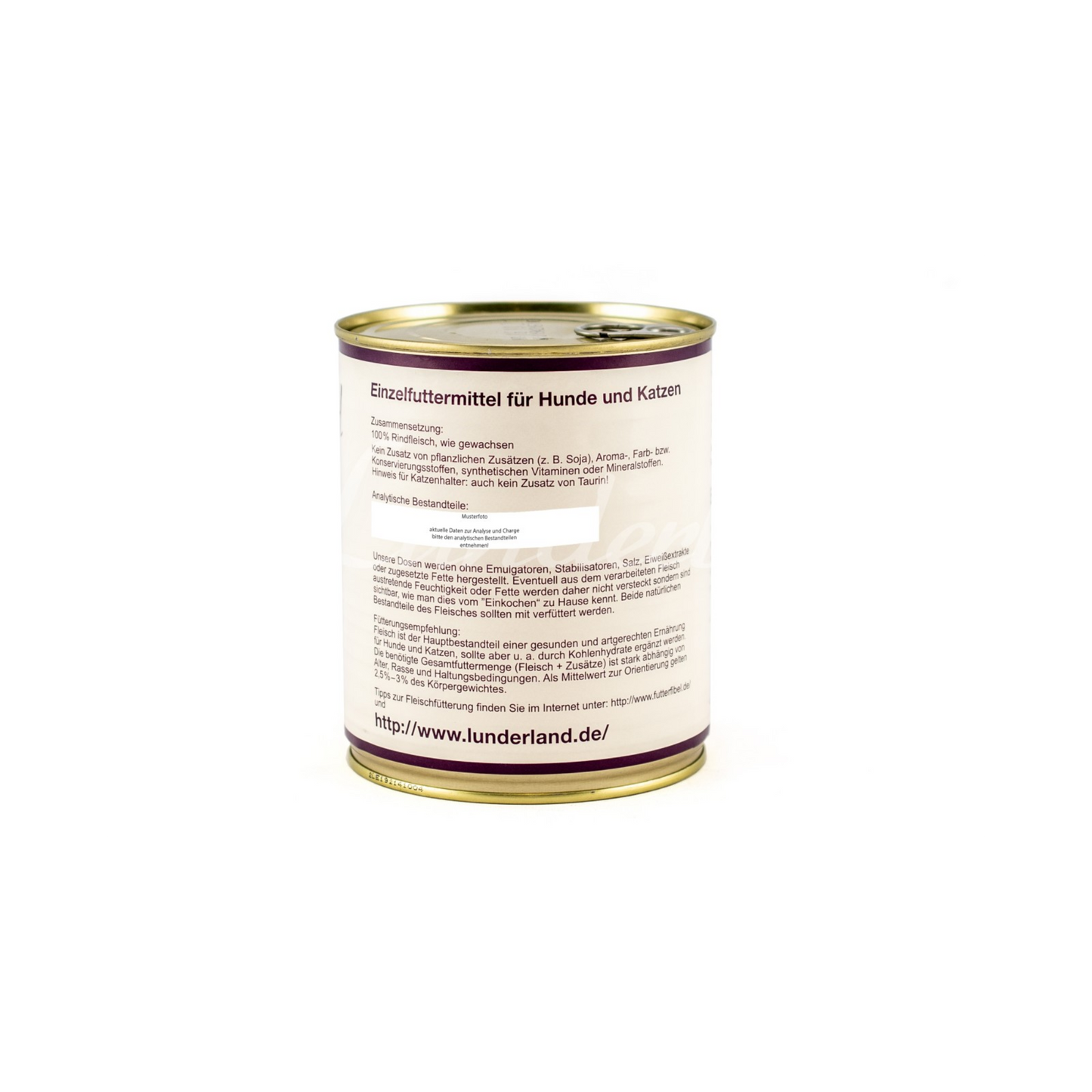 Lunderland Reinfleisch-Dose Rindfleisch (durchwachsen) – 100 % Single-Protein, energiereich & hoch verträglich