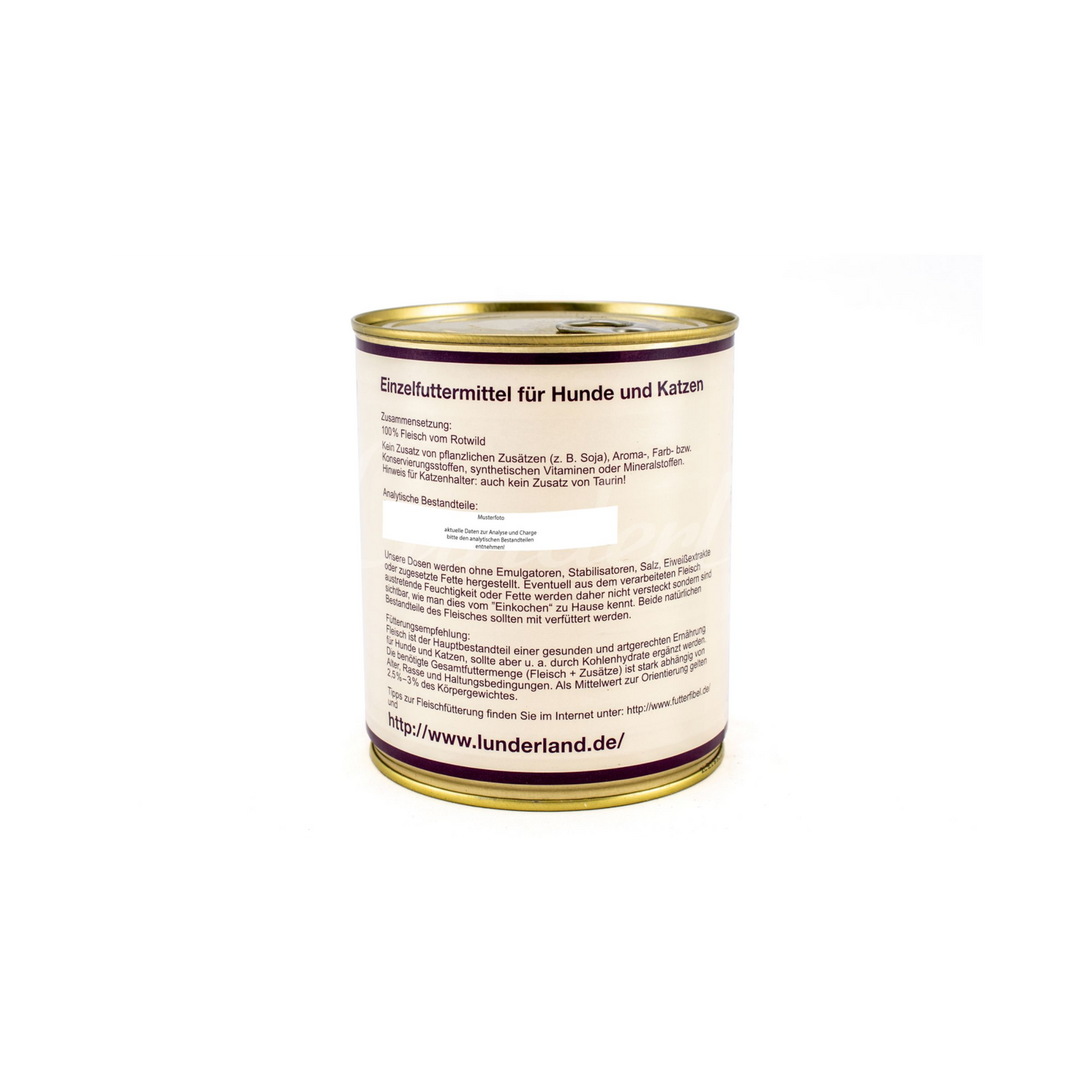 Lunderland Reinfleisch-Dose Wildfleisch – 100 % Rot-/Damwild, naturrein & hoch verträglich