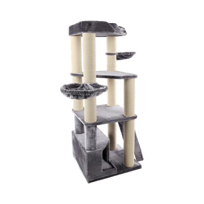 Luxus Eck-Kratzbaum Babel – Platzsparendes Design mit viel Spielspaß