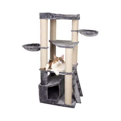 Luxus Eck-Kratzbaum Babel – Platzsparendes Design mit viel Spielspaß