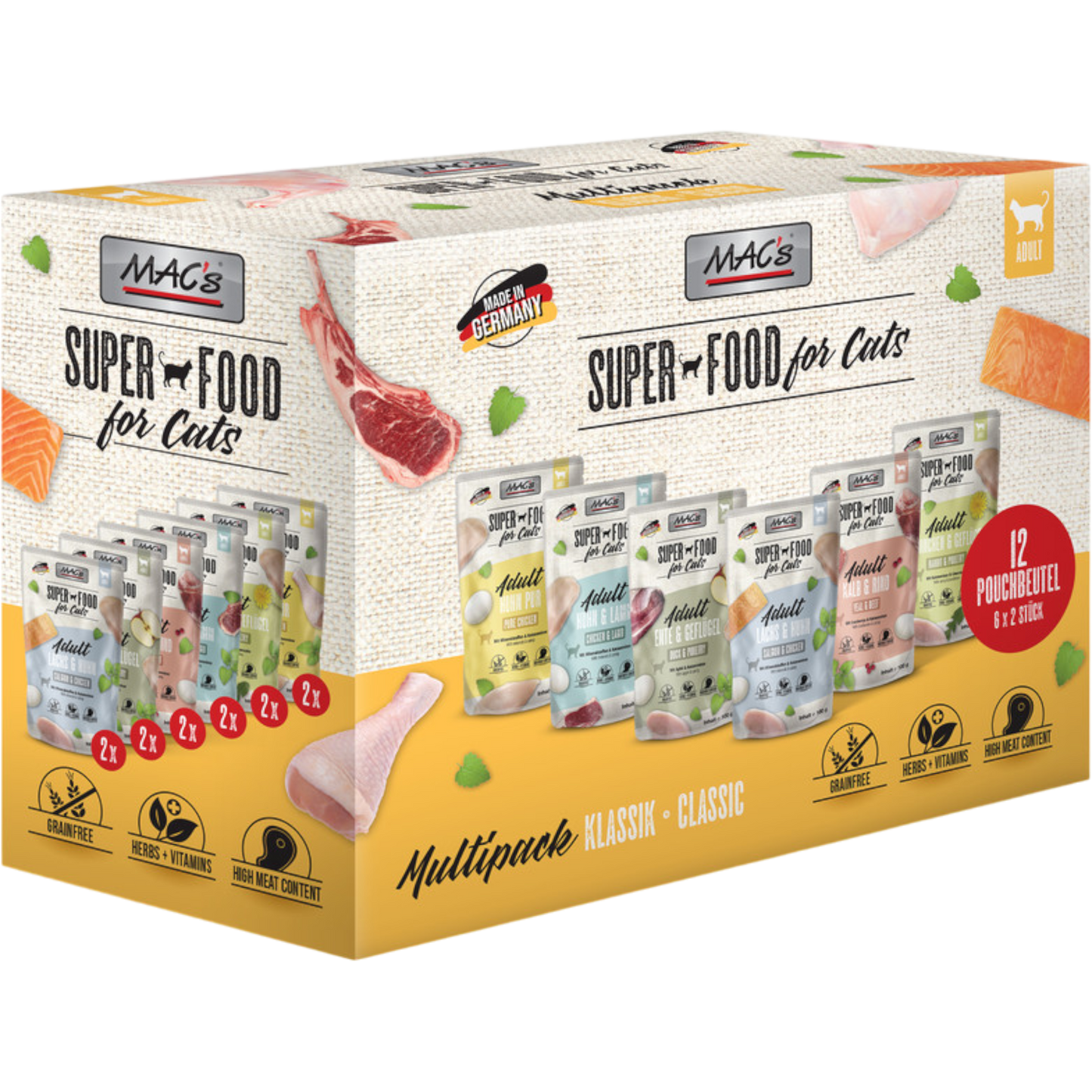 MAC’s Cat – Frischebeutel Multipack Klassik 12 × 100g