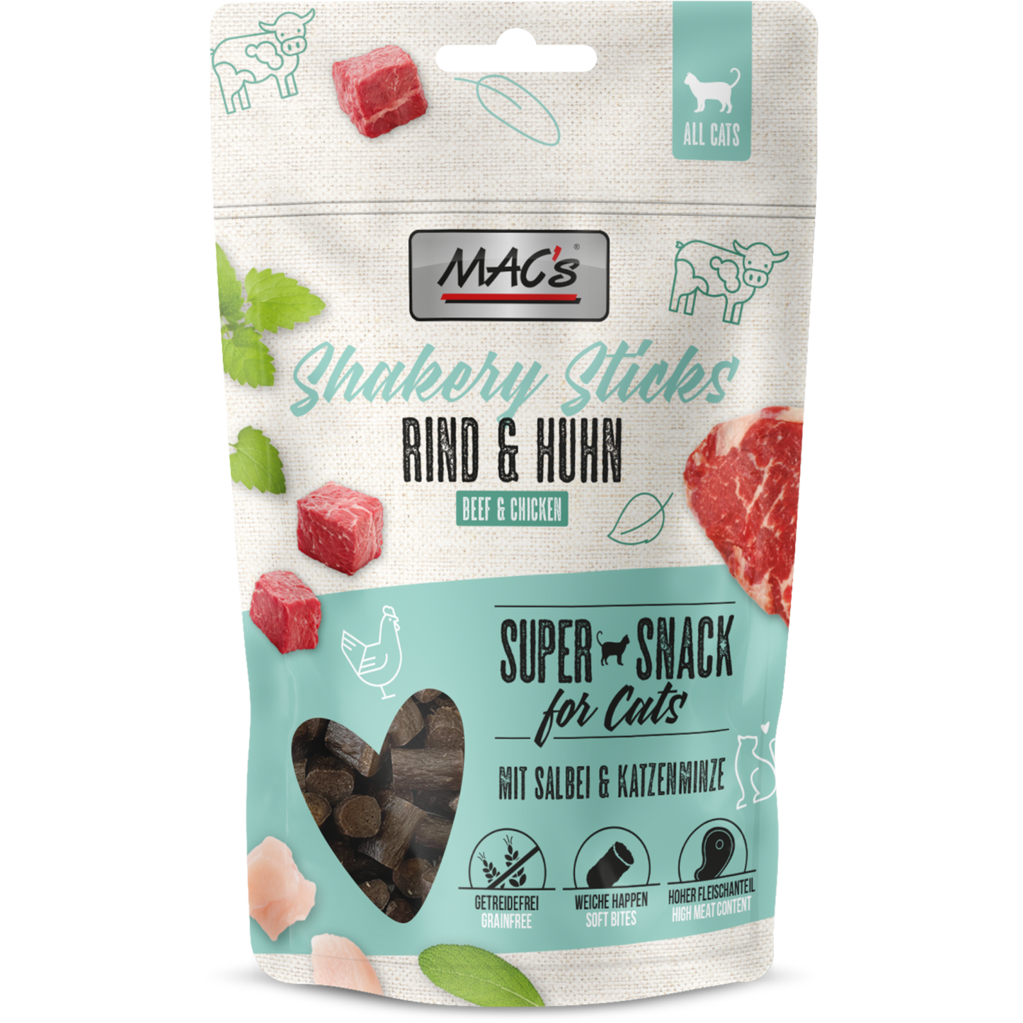 MAC’s Cat – Shakery Sticks Rind & Huhn