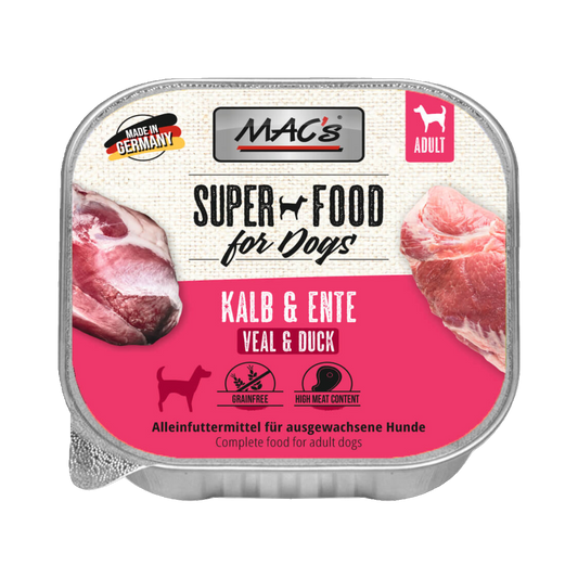 Mac’s Dog Kalb & Ente – Getreidefreie Vollnahrung mit zwei zarten Fleischsorten