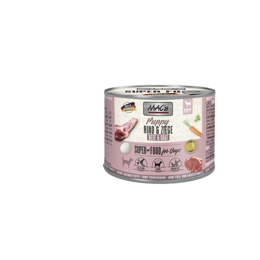 Mac’s Dog Puppy Ziege & Rind – Getreidefreie Vollnahrung für Welpen mit extra Calcium