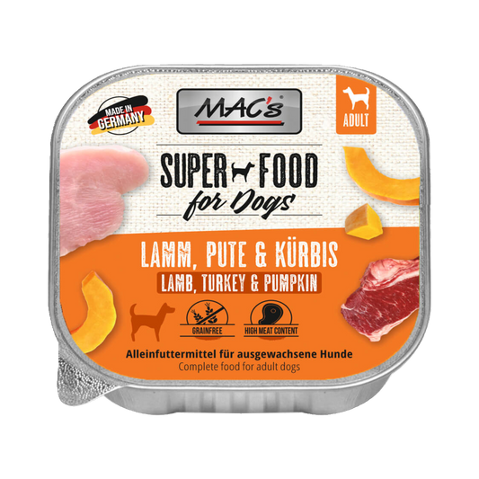 Mac’s Dog Pute & Lamm mit Kürbis – Natürliche Vollnahrung mit feiner Gemüse-Note