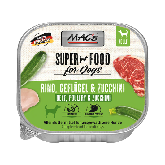 Mac’s Dog Rind & Geflügel mit Zucchini – Abwechslungsreiche Fleischvielfalt mit leichter Gemüsekomponente
