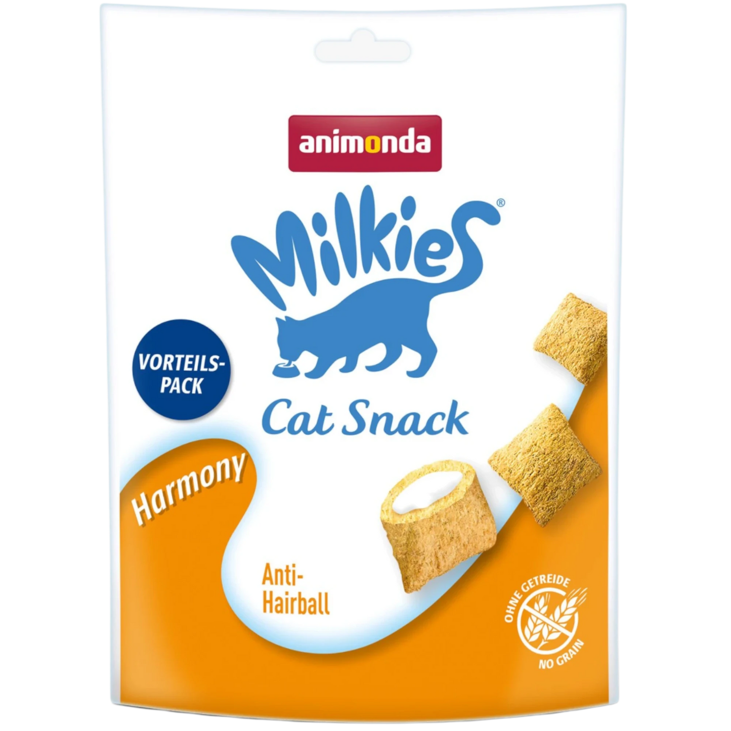 Milkies Adult Milchsnack Harmony – Knusperkissen mit Anti-Hairball-Effekt für eine glückliche Katze