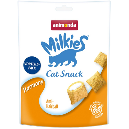 Milkies Adult Milchsnack Harmony – Knusperkissen mit Anti-Hairball-Effekt für eine glückliche Katze