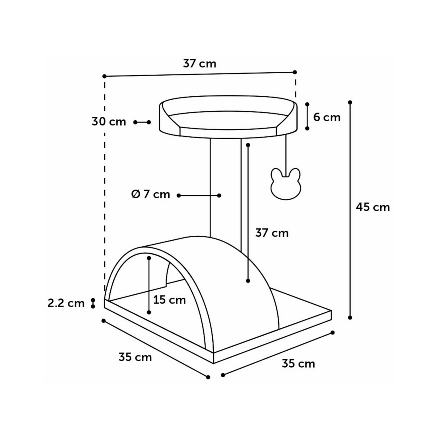 Minikratzbaum Gene zum Spielen & Kratzen