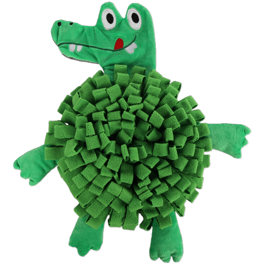 Njammie Schnüffelteppich Krokodil – rutschfeste Futterspielmatte für mentale Auslastung & langsames Fressen