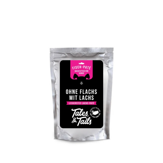 Ohne Flachs mit Lachs – Nassfutter für Hunde mit 100 % Lachs