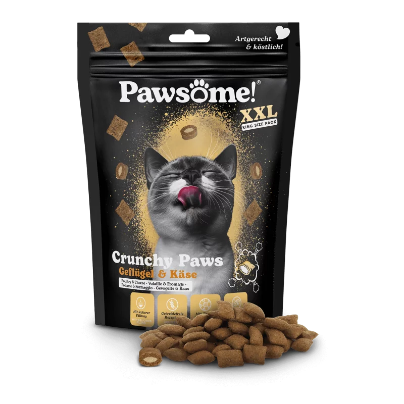Pawsome Cat - Crunchy Paws mit Geflügel & Käse