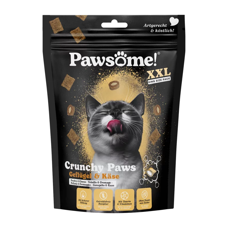 Pawsome Cat - Crunchy Paws mit Geflügel & Käse