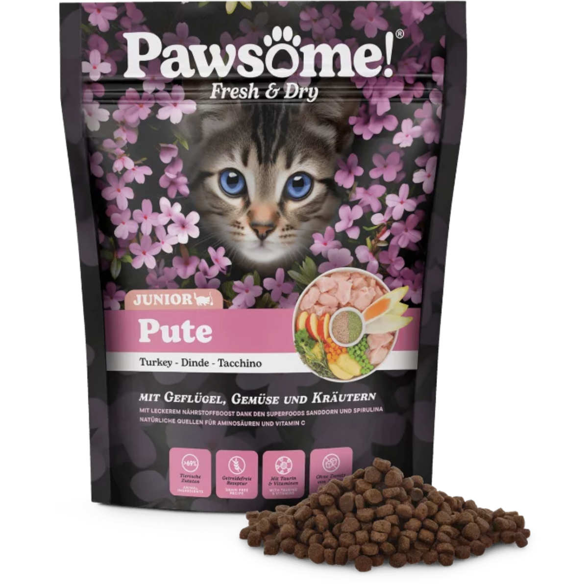 Pawsome Cat - Fresh & Dry Kitten mit Pute