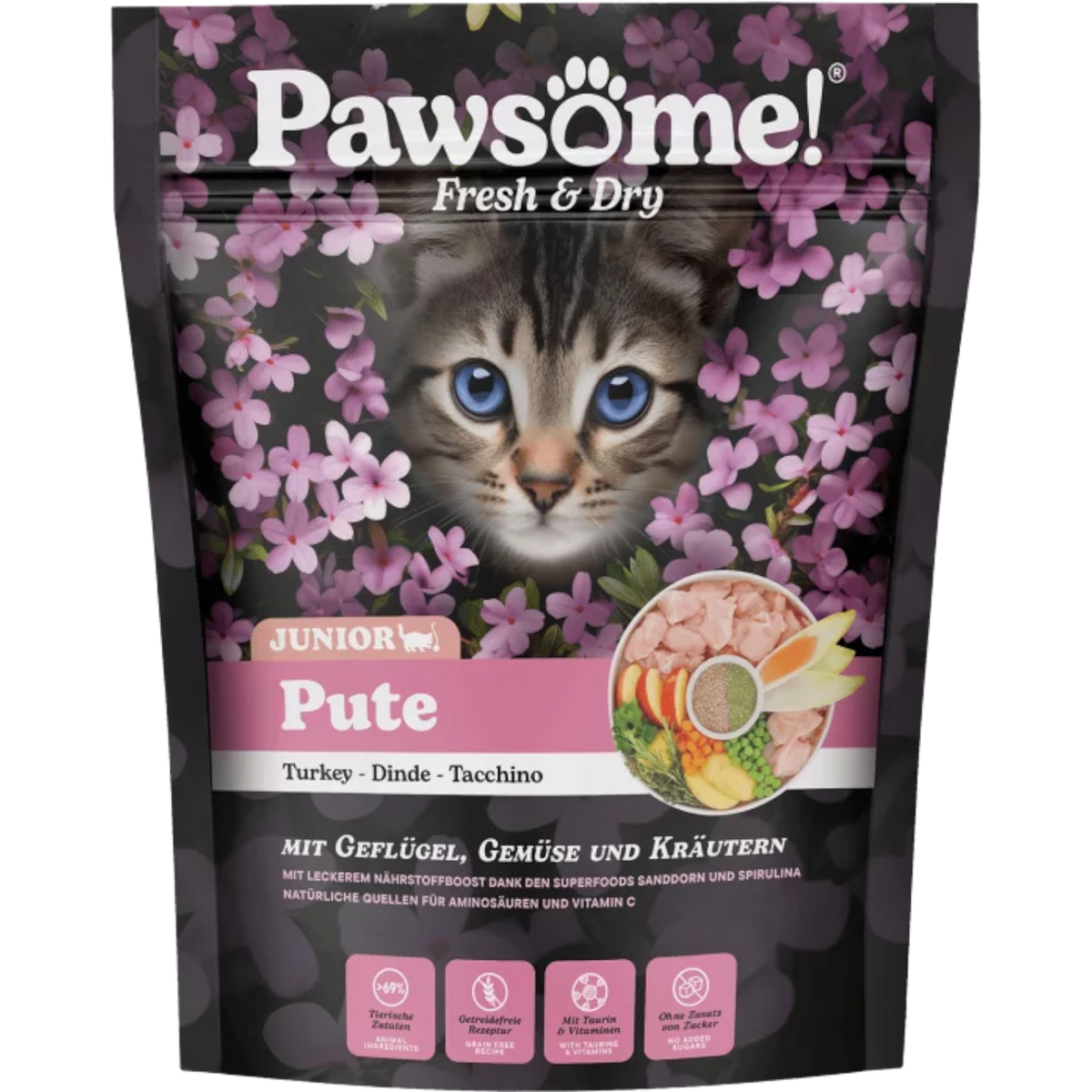 Pawsome Cat - Fresh & Dry Kitten mit Pute