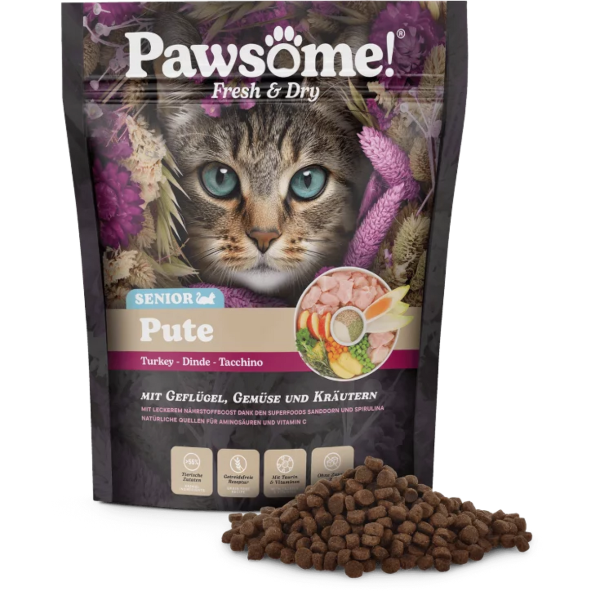 Pawsome Cat - Fresh & Dry Senior mit Pute