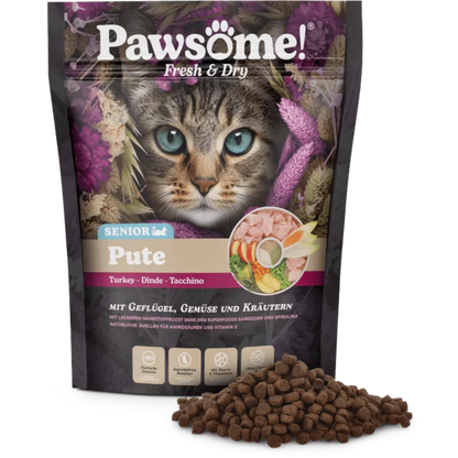 Pawsome Cat - Fresh & Dry Senior mit Pute