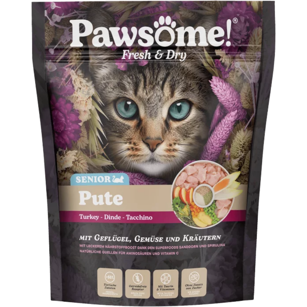 Pawsome Cat - Fresh & Dry Senior mit Pute