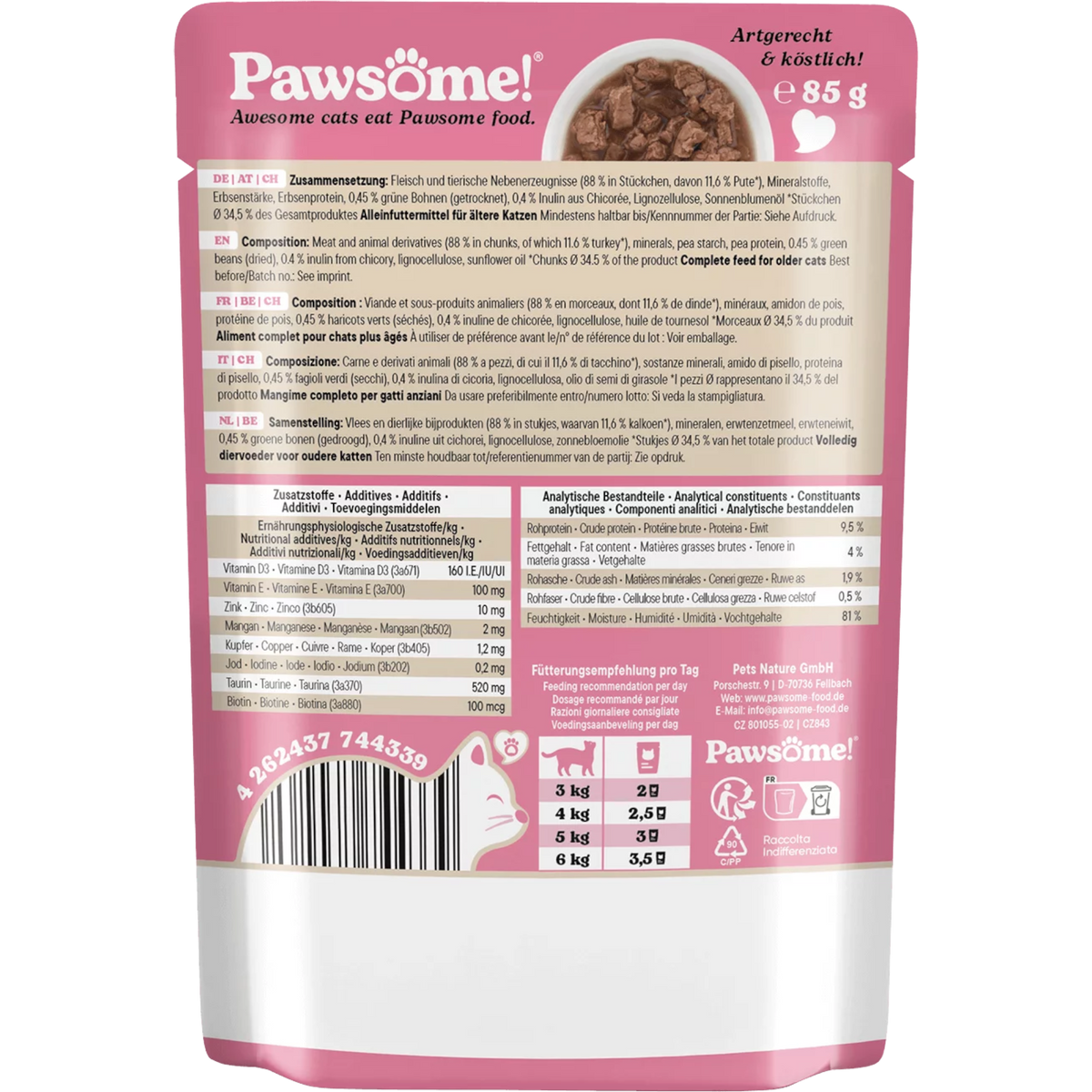 Pawsome Cat - Multipack Kitten mit Rind & Pute