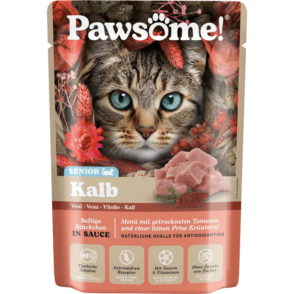 Pawsome Cat - Frischebeutel Senior mit Kalb