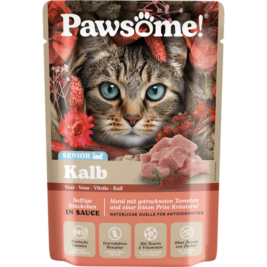 Pawsome Cat - Frischebeutel Senior mit Kalb