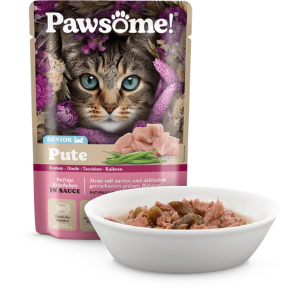 Pawsome Cat - Frischebeutel Senior mit Pute