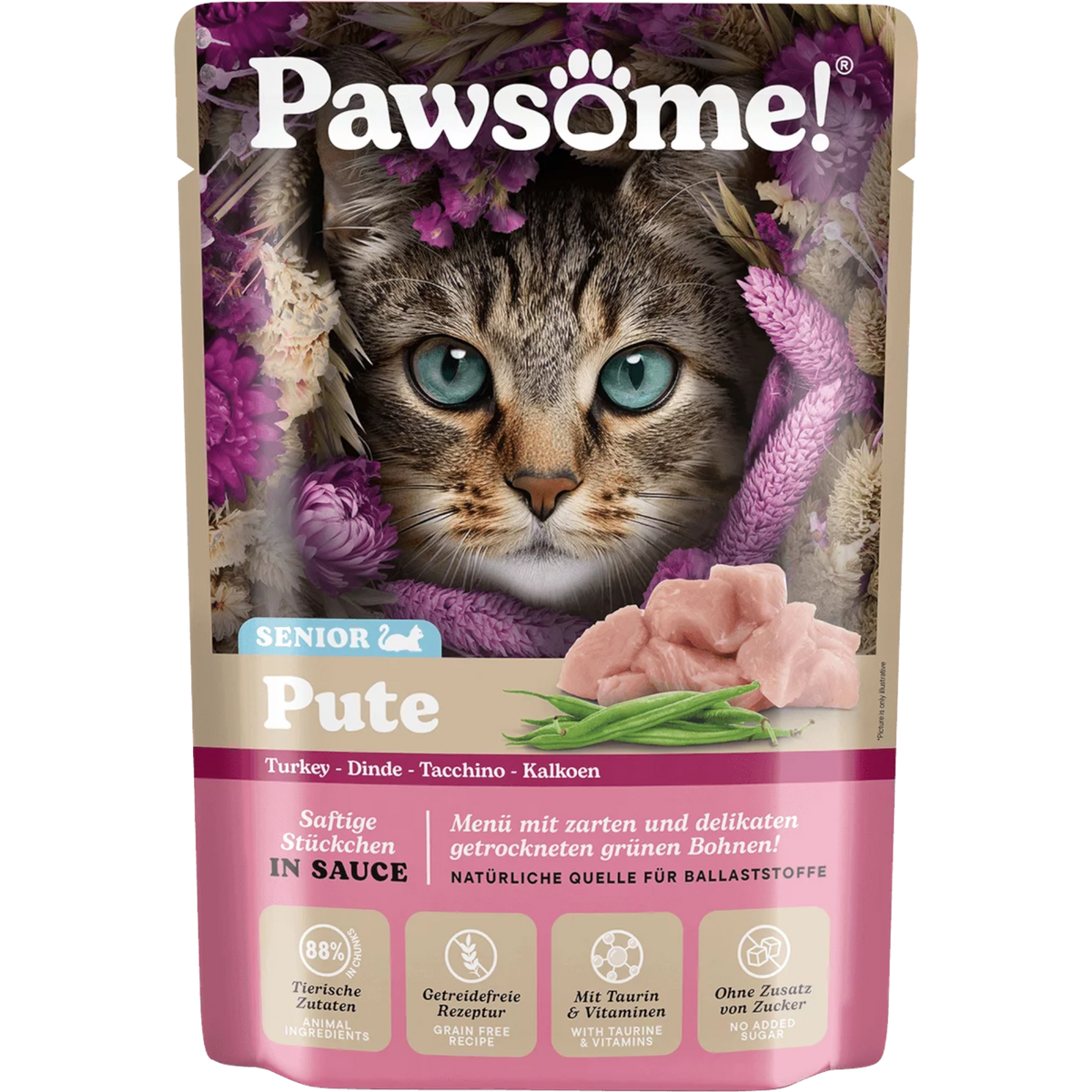Pawsome Cat - Frischebeutel Senior mit Pute