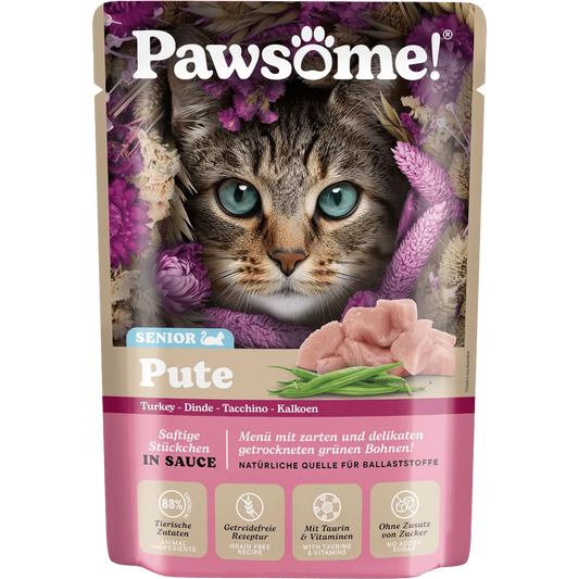 Pawsome Cat - Frischebeutel Senior mit Pute