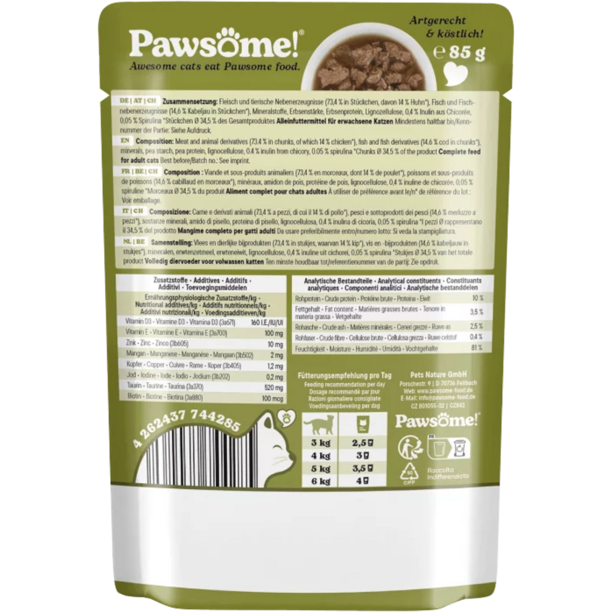 Pawsome Cat - Frischebeutel mit Kabeljau