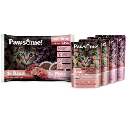 Pawsome Cat - Multipack Kitten mit Rind & Pute