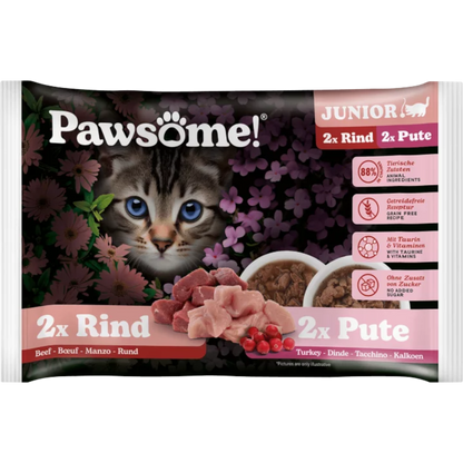 Pawsome Cat - Multipack Kitten mit Rind & Pute