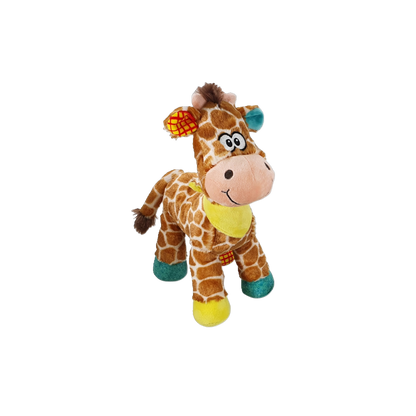 Plüsch-Giraffe – Bunter Kuschel- & Spielspaß mit eingebautem Quietscher!