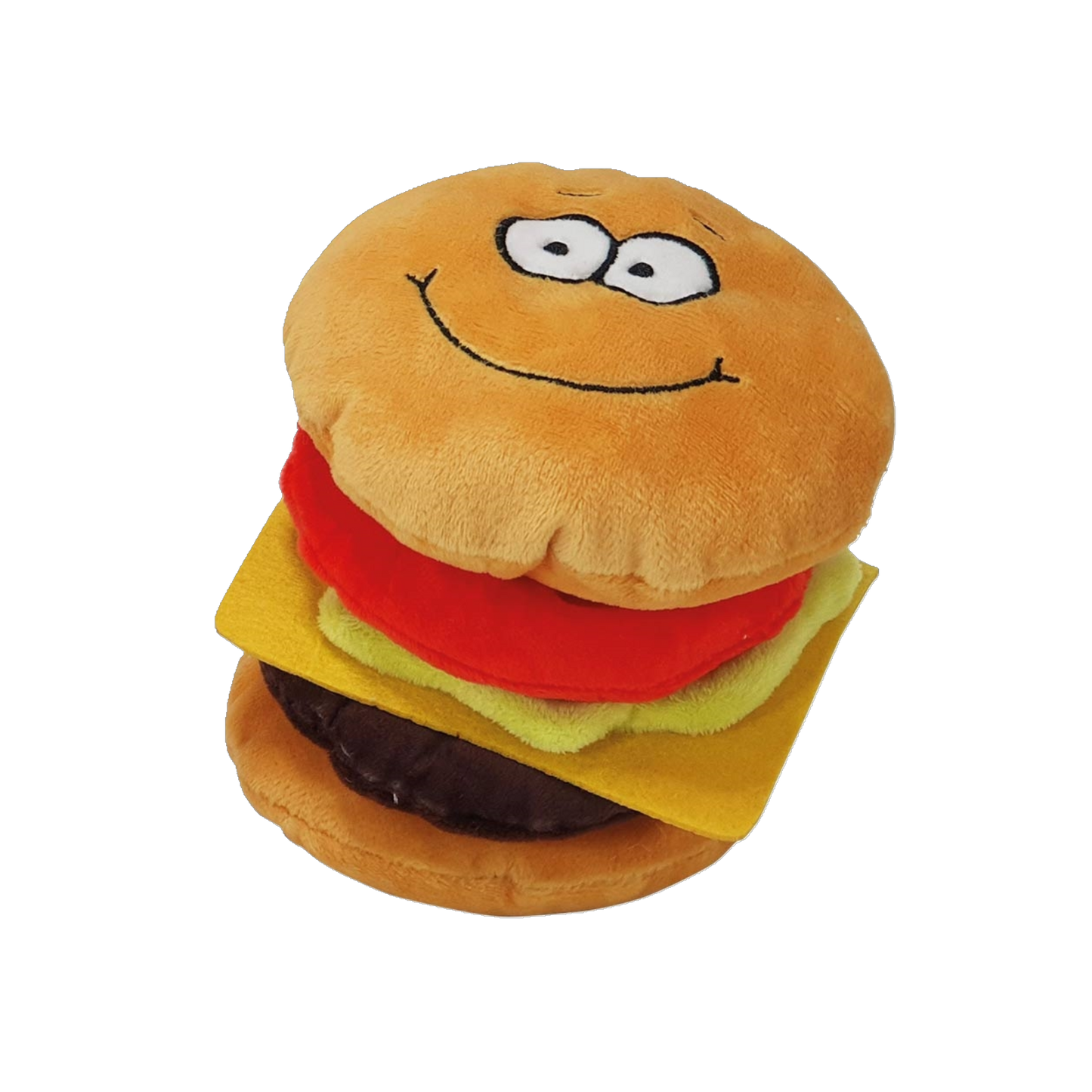 Plüschspielzeug „Happy Food“ Cheeseburger – Interaktiver Spielspaß mit Gummizug