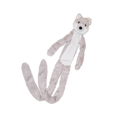 Plüschtier „Long“ Wolf – Extra langer Spielspaß mit Quietscher, Knisterkörper & Seil