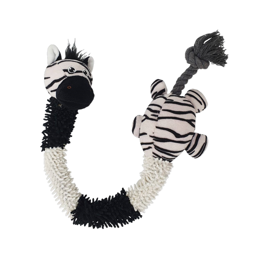 Plüschtier mit Seil – Robustes Zebra für langanhaltenden Spielspaß