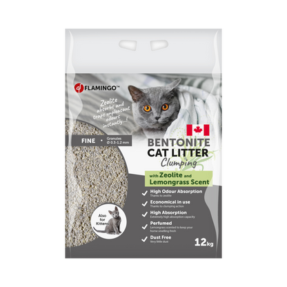 Premium Katzenstreu mit grünem Zeolith & Zitronengrasduft – Natürliche Frische & Hygiene - Feine Körner Klumpend
