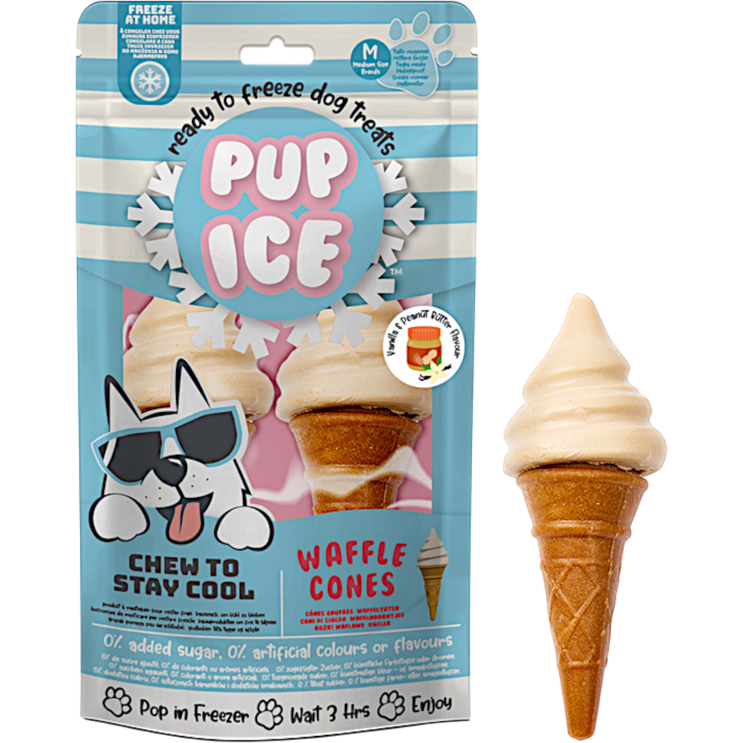 Pup Ice - Eiswaffeltüte Vanille-Erdnussbutter
