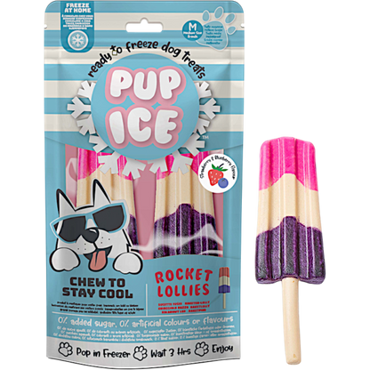 Pup Ice - Raketen-Eislutscher Erdbeere-Heidelbeere