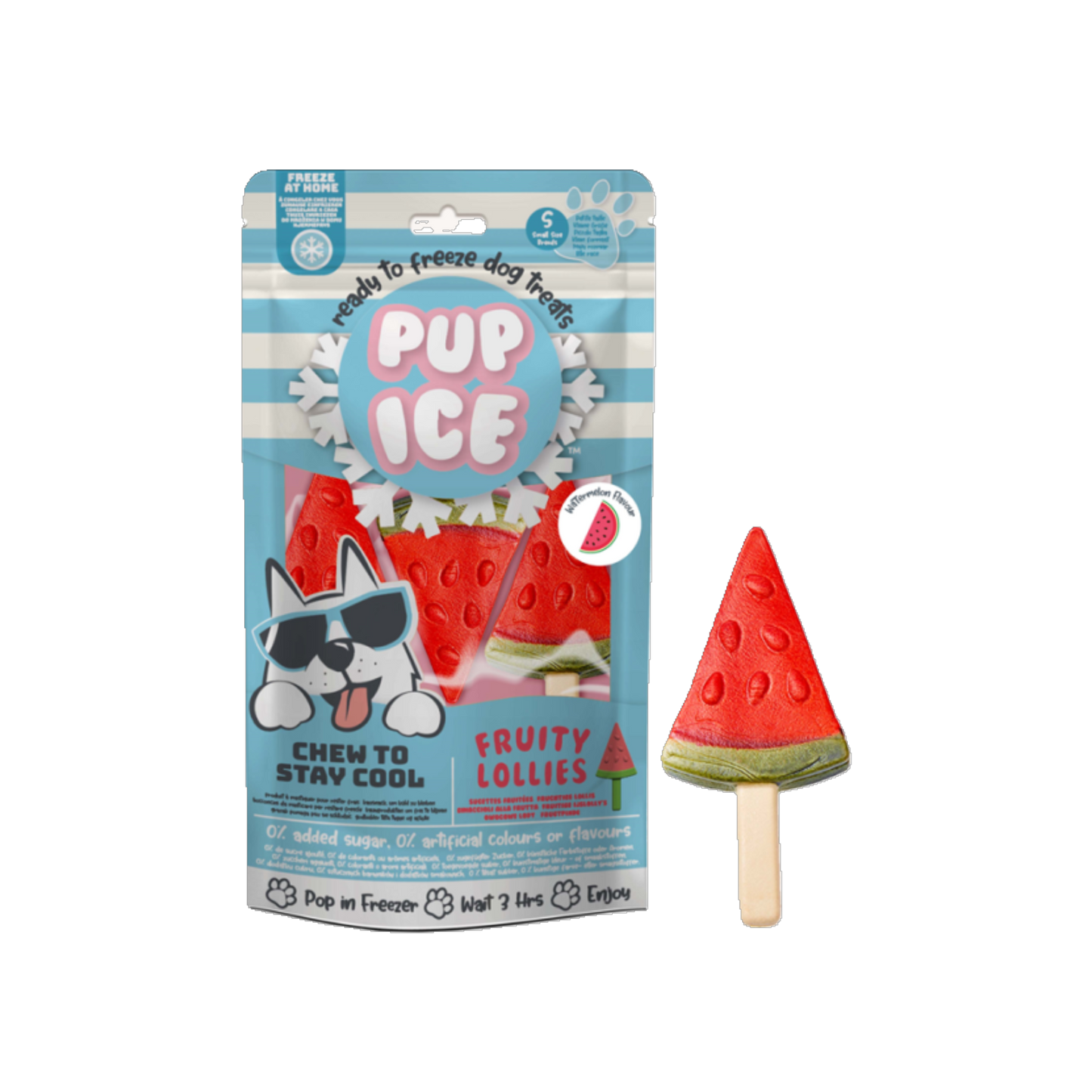 Pup Ice Fruity Lollies Watermelon - Der coole Kausnack zum Einfrieren für Hunde