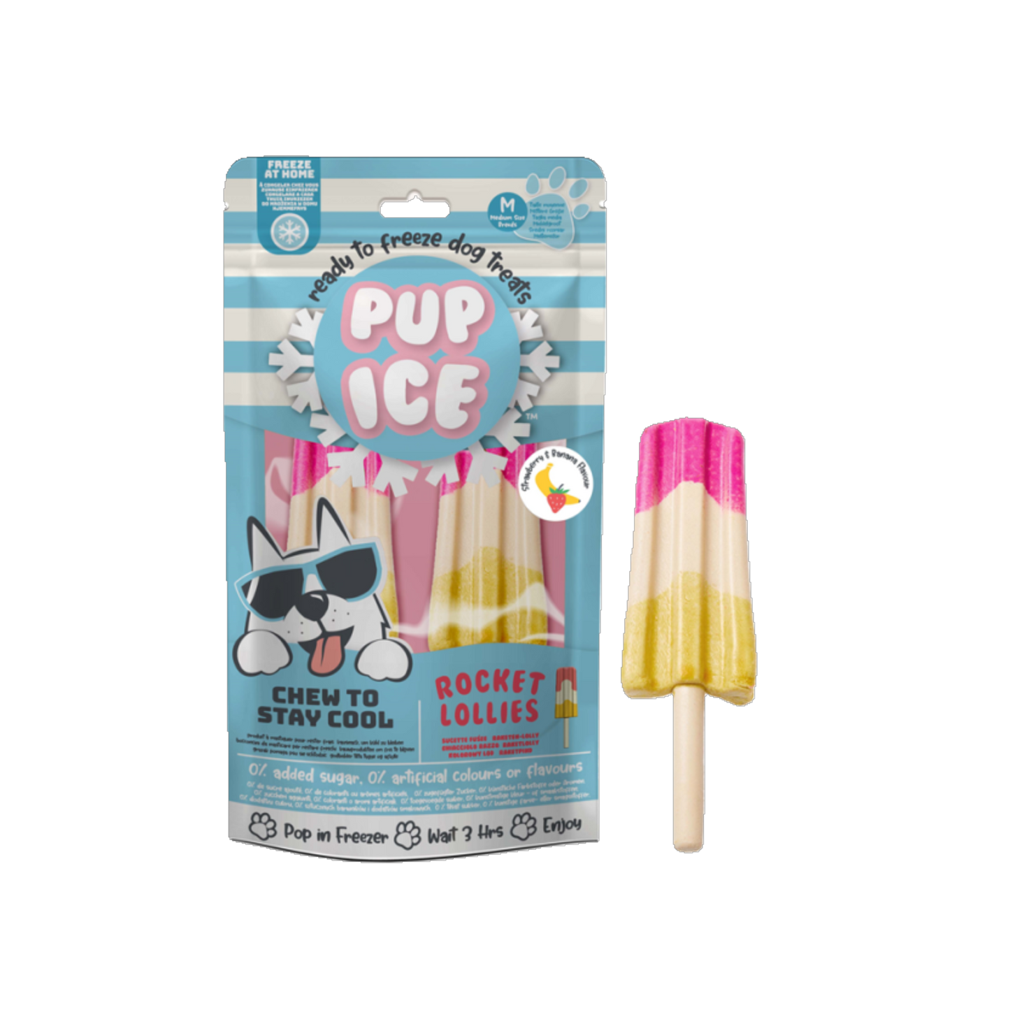 Pup Ice Rocket Lollies Banana Chocolate - Der coole Kausnack zum Einfrieren für Hunde