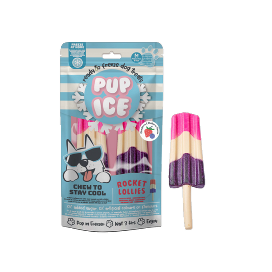 Pup Ice Rocket Lollies Strawberry & Blueberry - Der coole Kausnack zum Einfrieren für Hunde