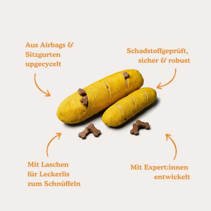Redoggo Baguette – Interaktives Schnüffelspielzeug aus Upcycling-Material