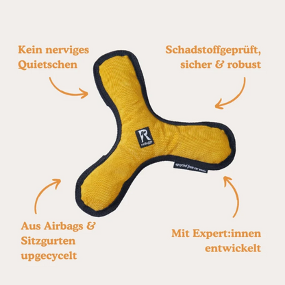 Redoggo Bumerang – Robustes Hundespielzeug aus Upcycling-Material