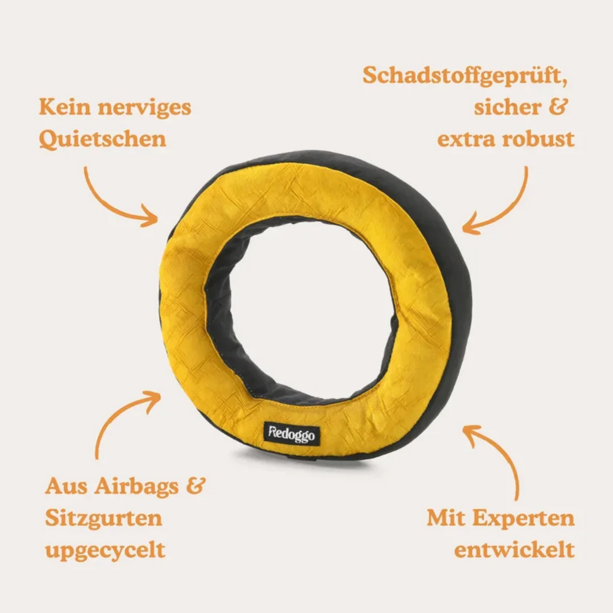 Redoggo Donut – Robustes Hundespielzeug aus Upcycling-Material