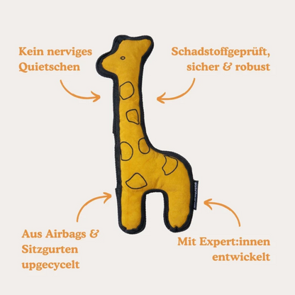 Redoggo Giraffe – Robustes Hundespielzeug aus Upcycling-Material