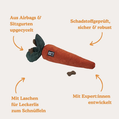 Redoggo Karotte – Interaktives Schnüffelspielzeug aus Upcycling-Material