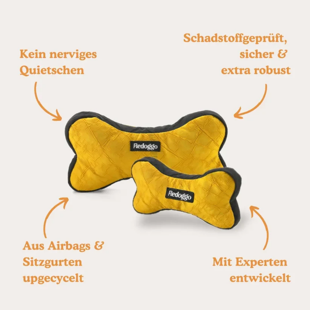 Redoggo Knochen – Robustes Hundespielzeug aus Upcycling-Material