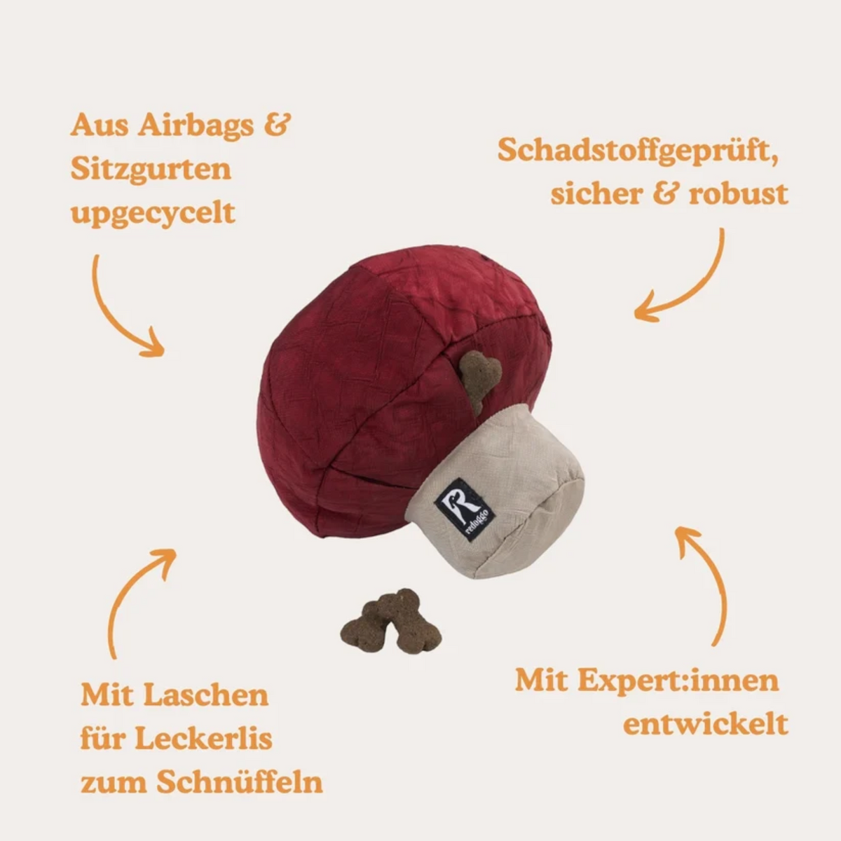 Redoggo Pilz – Interaktives Schnüffelspielzeug aus Upcycling-Material